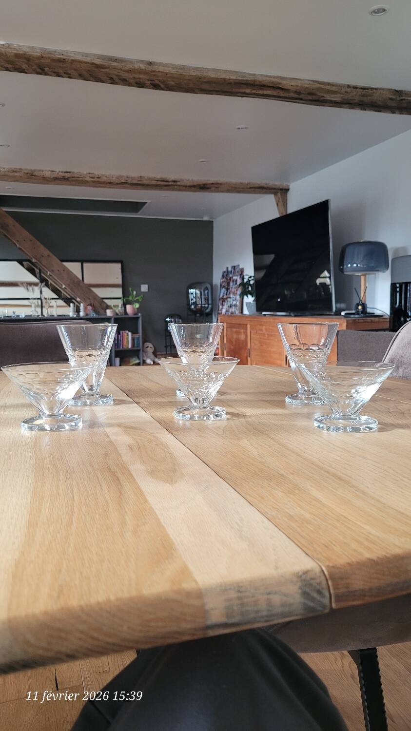 6 vintage cut glass glasses VD made in Belgium