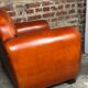 Vintage club armchair in camel leather