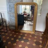 Antique pediment mirror 74x116cm