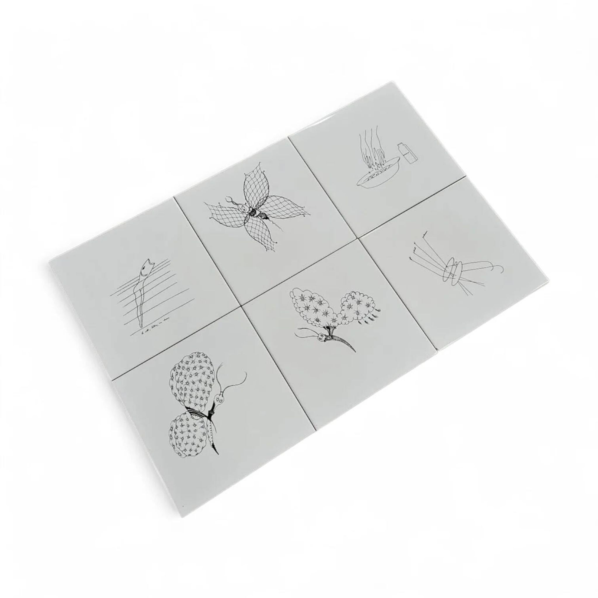 6 x Ceramic tile by Gio Ponti for Ceramica Bardelli