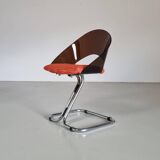 Set of 4 Italian dining chairs in plexiglass from the Spage era, 1970.