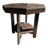 Pedestal table or small octagonal side table quadripod base with modernist spacer