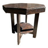 Pedestal table or small octagonal side table quadripod base with modernist spacer