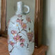 Signed ceramic bottle vase, cherry blossoms, 70s