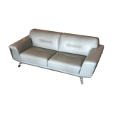 Leather sofa Roche Bobois pearl grey