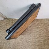 Cannage rattan footrest stool from 1970