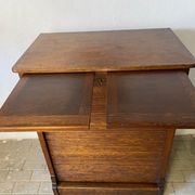 Industrial furniture notary binder with vintage American curtain 1940s