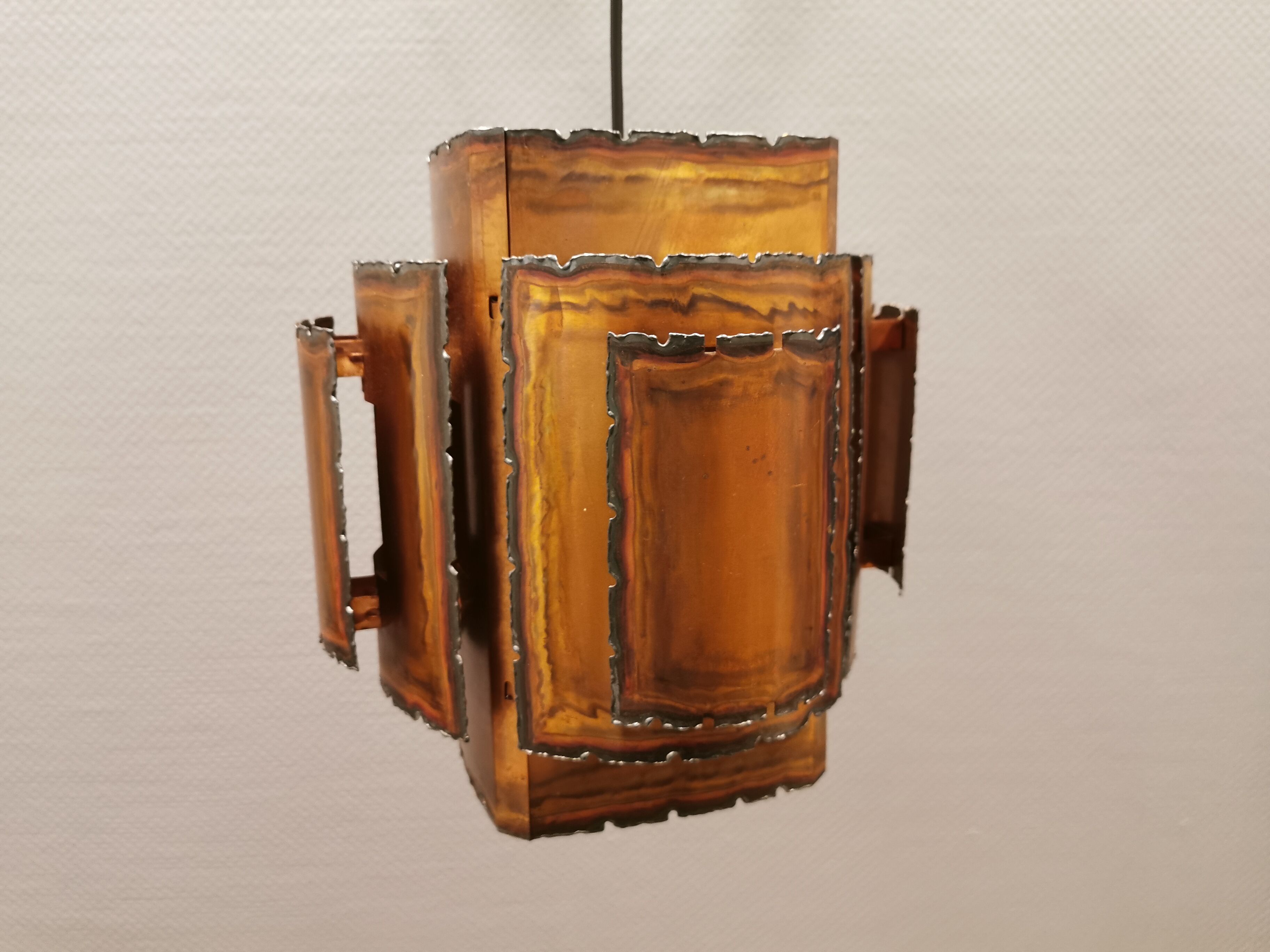 Brutalist hanging lamp, denmark 1960s