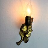 Pair of midcentury wall lamps "Leaves", Italy, 1970