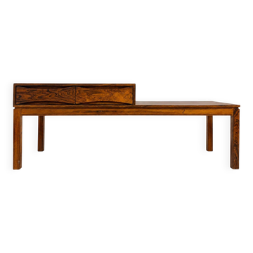 Banc avec coffret palissandre design suédois 1960s