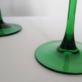 Set of 6 Luminarc long green stem glasses