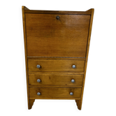 Vintage oak secretary – 1940s/1950s – 3 drawers