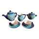 Cloisonné enamel tea service from Longwy in excellent condition.