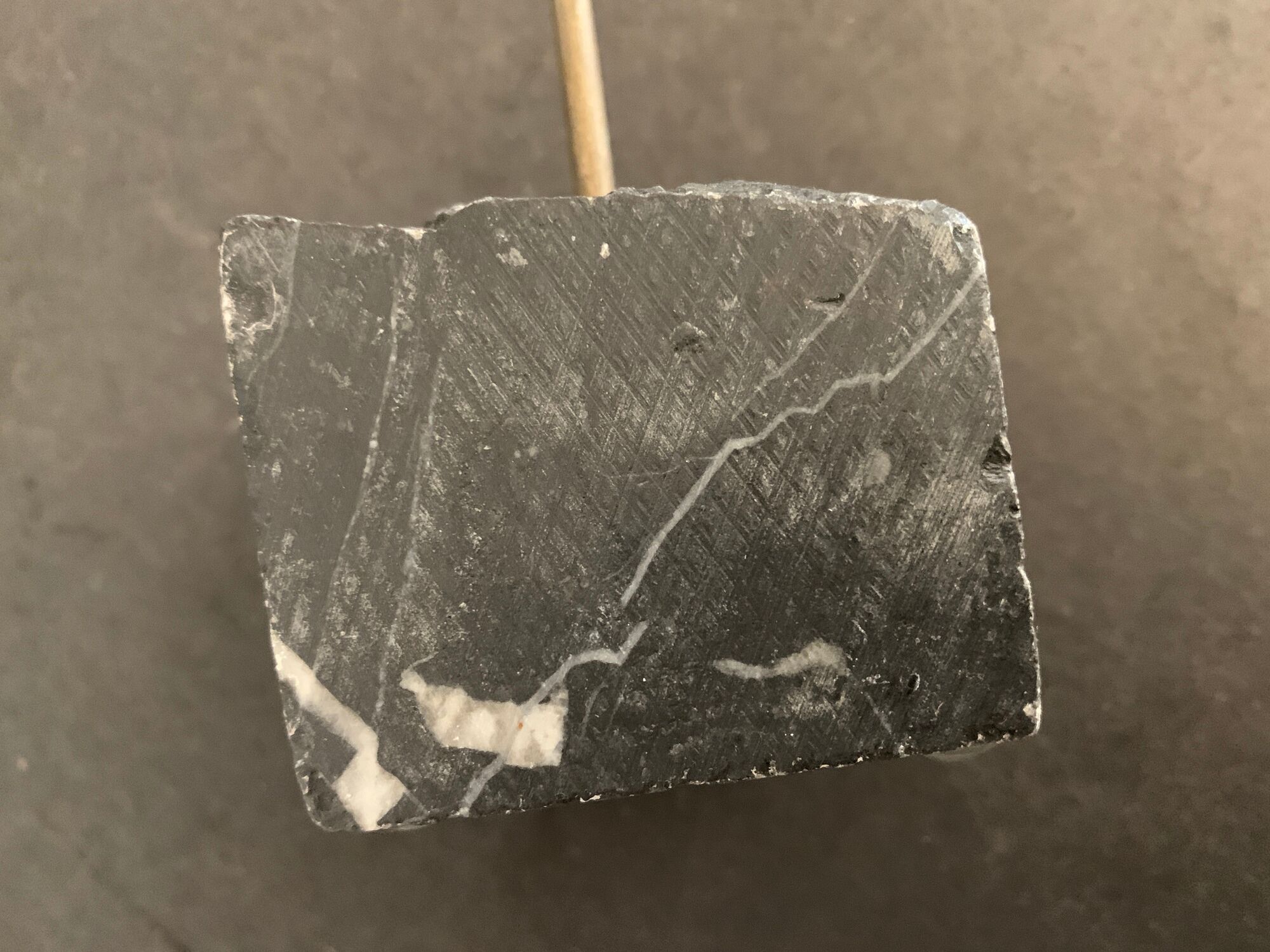 Swedish design candle holder in granite, metal and brass, 1980, height 39 cm