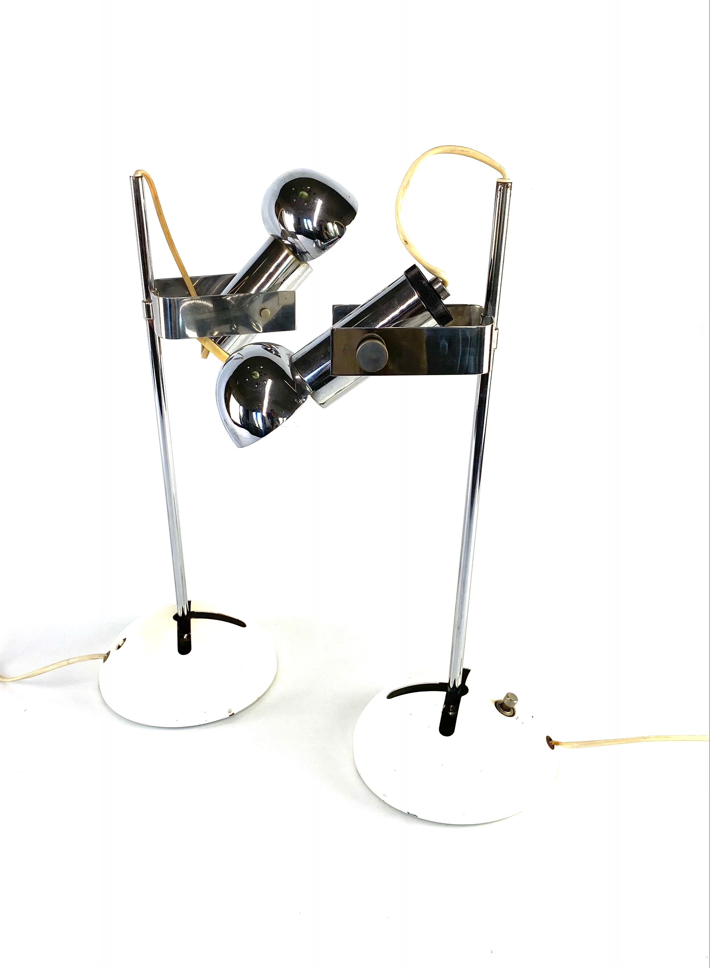 Paire de lampe de table T395 de Robert Sonneman pour Luci Milan, 1972