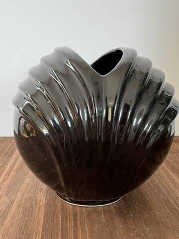 Black ceramic vase