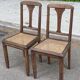 2 solid wood caned art deco dining room chairs