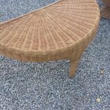 Rattan armchair and rattan coffee table from the 70s