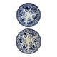 Iron Earth Creil and Montereau Flora set of 2 flat plates