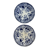 Iron Earth Creil and Montereau Flora set of 2 flat plates