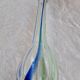 Vintage Murano glass filigree soliflore vase in blue and green.