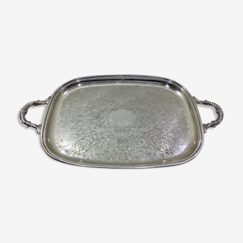 Silver metal handle tray