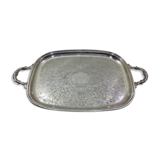 Silver metal handle tray