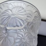 Josef Inwald Barolac Glassware Floral Vase Molded Pressed Frosted Art Glass