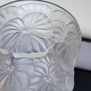 Josef Inwald Barolac Glassware Floral Vase Molded Pressed Frosted Art Glass