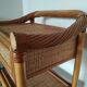 Double rattan bed and his pair of bedsides
