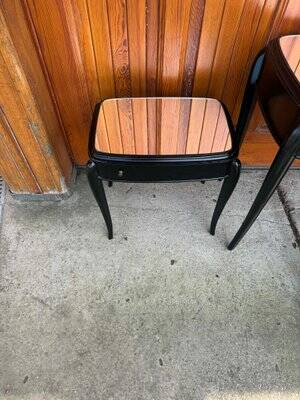 Art Deco French Black Dressing Table, Chair &amp; Nightstands, Set of 4