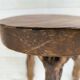 Tabouret brutaliste en ceps de vigne