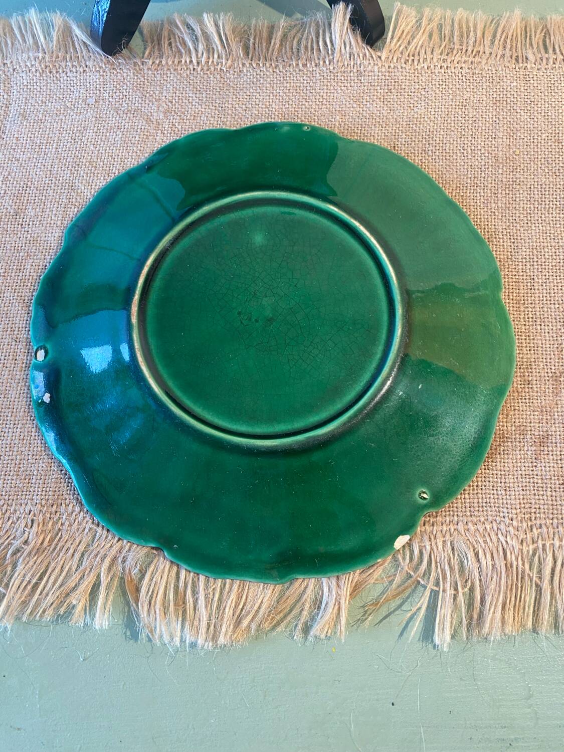 Two old majolica plates