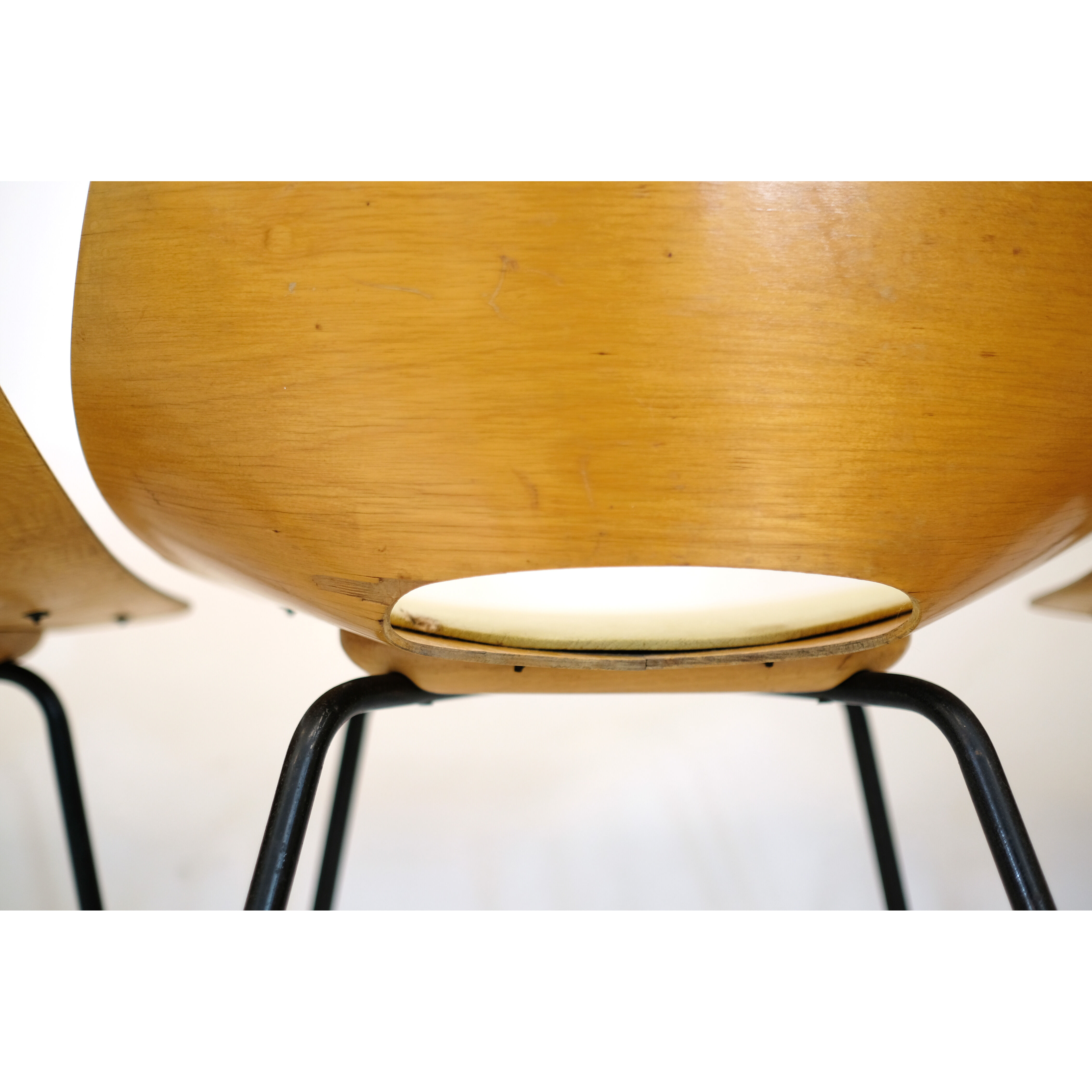 Pierre Guariche set of 6 Tonneau chairs, Steiner, 1960.