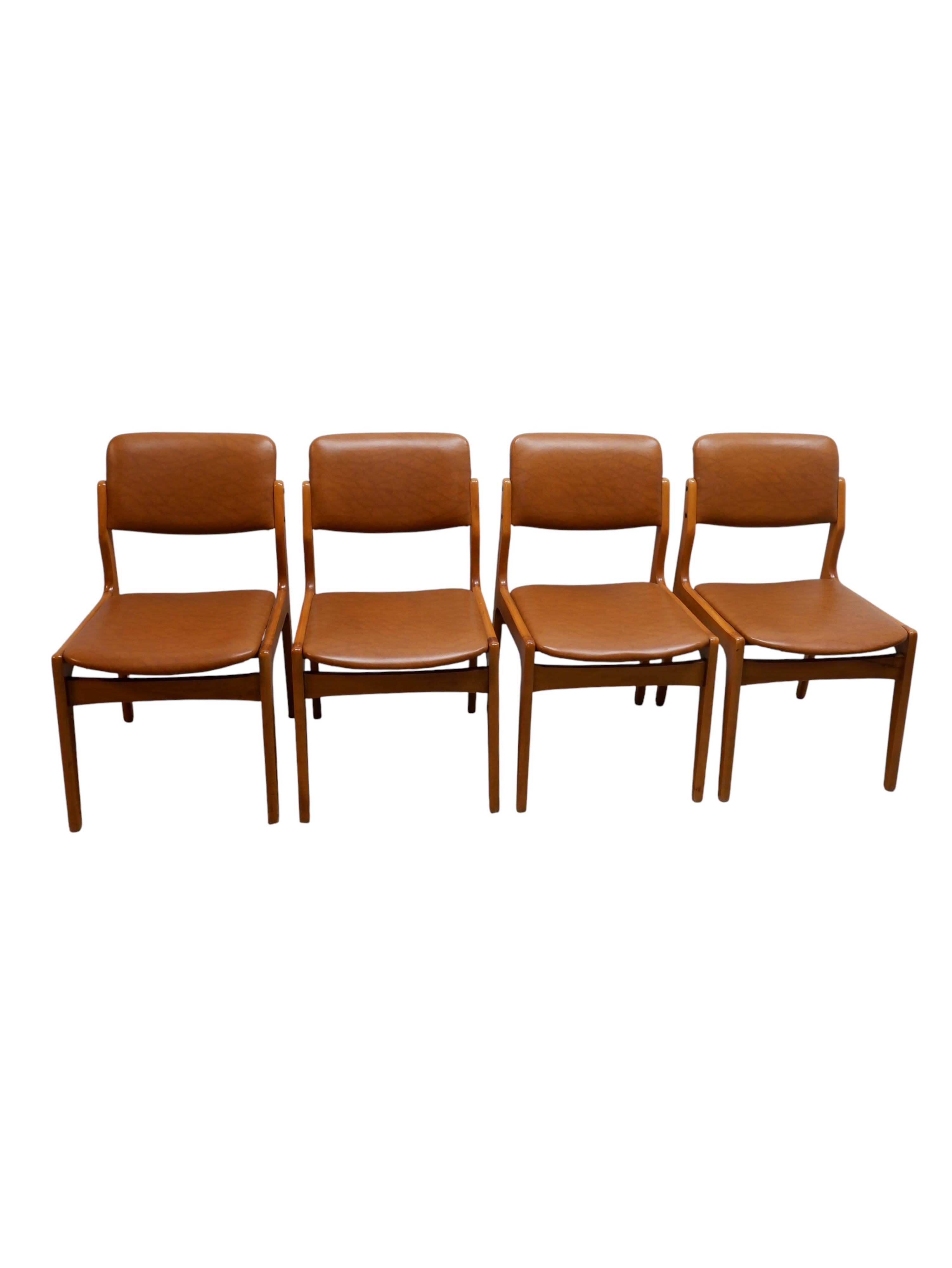 Set of 4 Danish dining chairs, 1970s