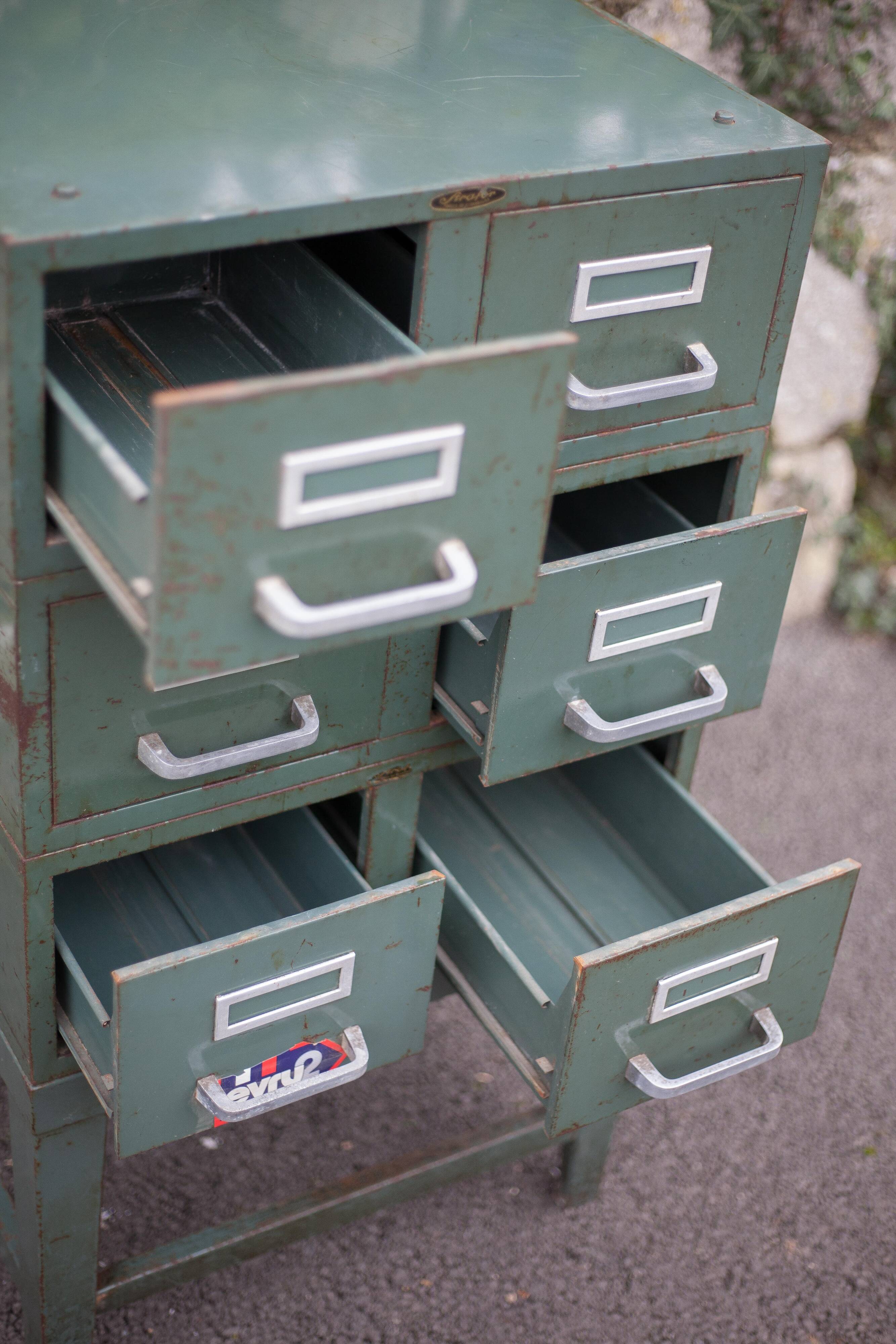 Vintage Strafor furniture, 6-drawer furniture, vintage metal furniture, industrial, loft decor, 50's