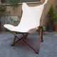 Fauteuil pliant modèle Tripolina en bois, fer et tissu pour Citterio, années 1970.