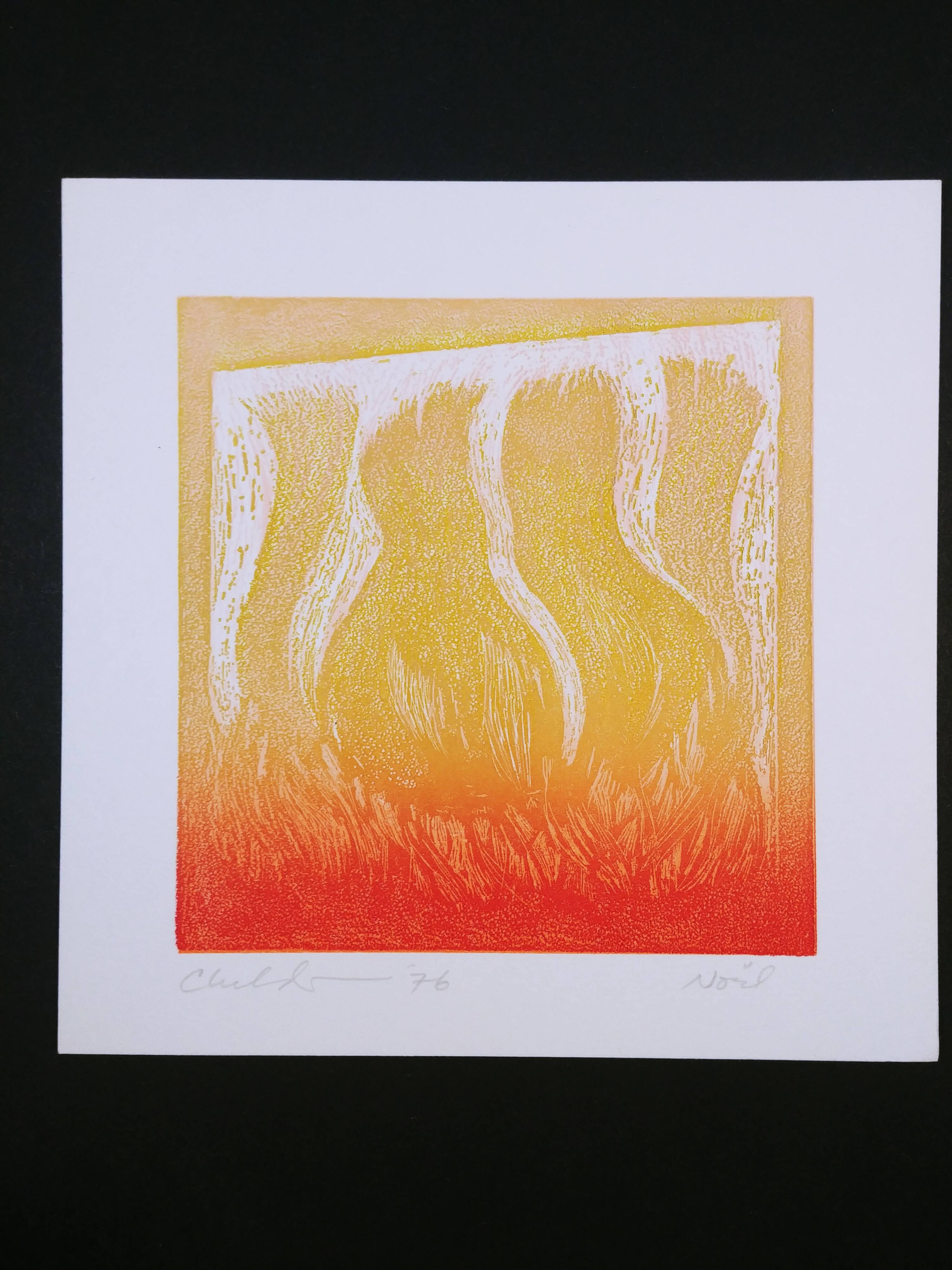 Etching - aquatint - Bernard Childs - Noël 1976