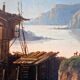 August Achilles (1798-1861) - Oil on canvas - Lakeside landscape in Switzerland