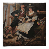 Painting, Bavarian couple, Oil on canvas, 1880