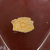 Crystal trinket bowl Val Saint Lambert and leather