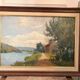 Old Oil Painting Georges LE MEILLEUR House on the Marne Impressionism