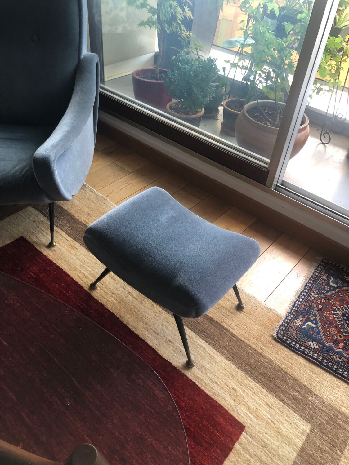 Set living room sofa armchairs footrest