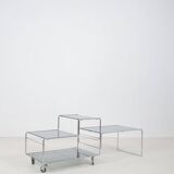 Table basse/chariot modulable conçue par Max Sauze, années 1970