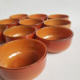 Set of 10 brown ramekins Arcopal Vintage volcano