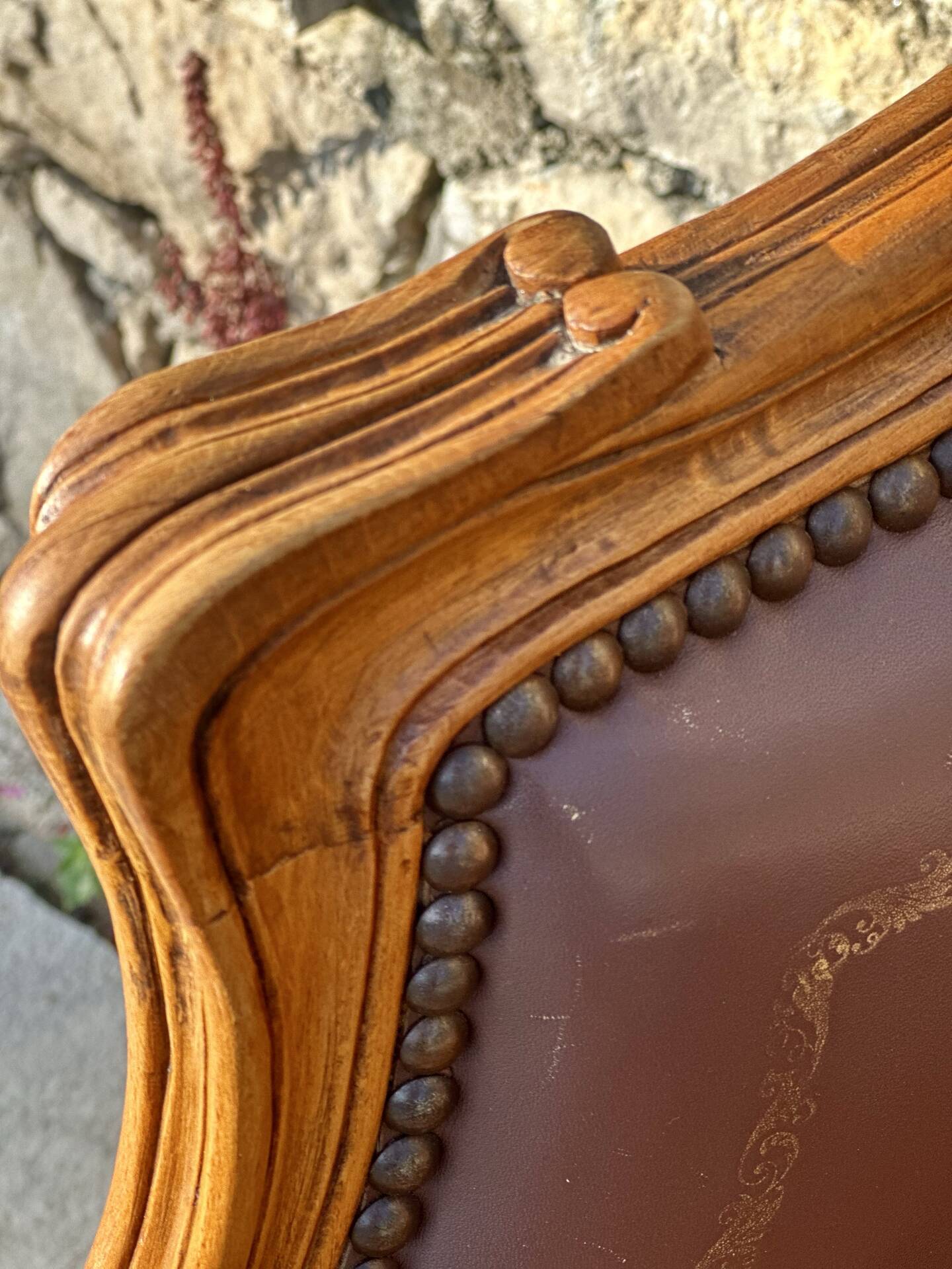 Fauteuil de bureau, modèle encoignure, de style Louis XV, XIXème