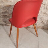 Red vintage leatherette barrel Chair