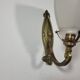 Vintage wall lamp in brass and frosted glass 1950s