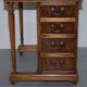 Davenport desk in walnut with leather and vintage brass gallery.