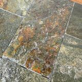 Table basse en chêne et ardoise 1950